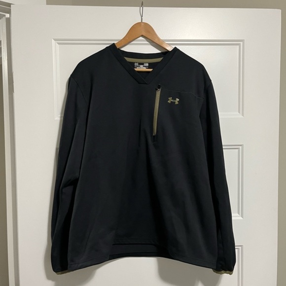 Under Amour Mens Large All Seasons UA Storm Black Pocket Zip Pullover - Picture 1 of 7